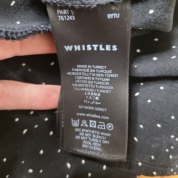 Whistles Small V Neck Cupro Polka Dot Shirt Dress - Picture 7 of 9